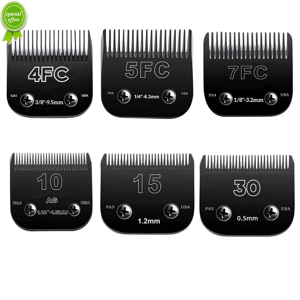 New 4FC#5FC#7FC#10#15# Black Blade Dog Grooming Detachable Pet Clipper Blade Made of Stainless Steel Blade Compatible
