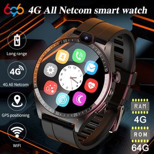 Nieuwe 4G Video Call Men Ram 4GB ROM 64GB Smart Watch Dual Camera GPS WiFi Sports Bracelet Face ID NFC Sim Card 2023 SmartWatch