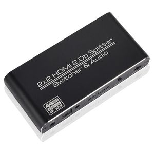 NOUVEAU commutateur compatible HDMI 4K 60Hz 2 dans 2 Out HDMI compatible 2,0 Switcher 2x2 HDR 3D HDCP2.2 Adaptateur pour PS3 PS4 Pro Dolby atmos, ici, ici