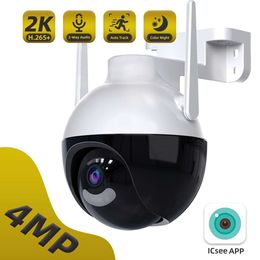 Nouveau 4MP PTZ caméra IP sans fil bidirectionnel Audio Surveillance vidéo extérieure couleur Vision nocturne 2K sécurité AI piste CCTV caméra WIFI