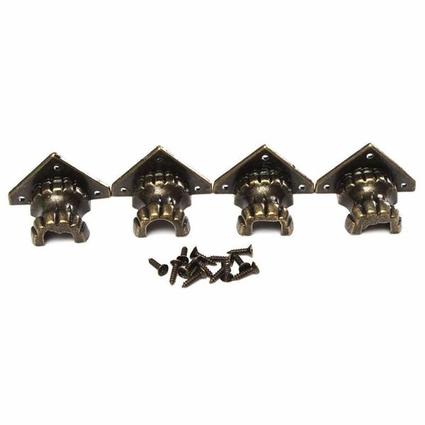 Nouveau 4pc 35x25 mm en laiton antique bijoux coffre en bois décoratif pieds de pied de jambe de jambe de jambe pour meubles armoire protéger