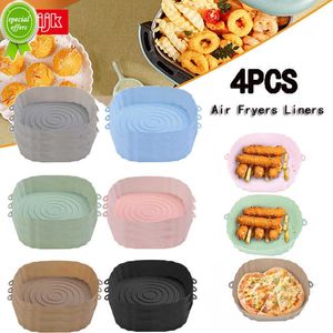 Nouveau 4 pcs Air Fryer Pan Silicone Panier Airfryer Four Cuisson Silicone Plateau Réutilisable Airfryer Pot Pan Liner Moule Pizza Poulet Frit