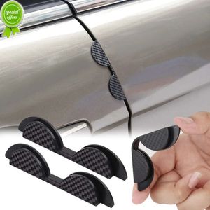 Nouveau 4 pièces de protection d'angle de bord de porte de voiture, garnitures de protection contre les rayures en Fiber de carbone, bandes Anti-collision de porte de voiture, accessoires de voiture noirs