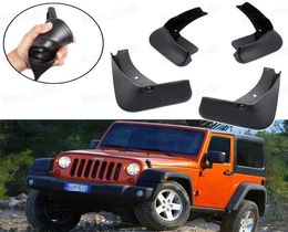 Nuevo 4 Uds guardabarros de coche protector contra salpicaduras guardabarros negro apto para Jeep Wrangler 20072016 SUV8473599
