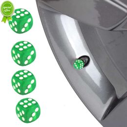Nieuwe 4 -dice dobbelstenen styling klep stengel doppen auto motorfiets fietsen banden klepdoppen stof luchtpoort decor covers transparante groene accessoires