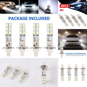 Nieuwe 4 Stuks Led Koplamp Lampen Kit H1-12Smd-5050 H1 6000K Goede Onderdelen Licht Fog Rijden Super Wit Vervanging lamp D1a9