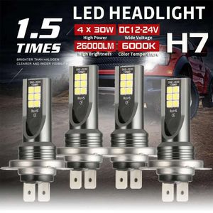 Nieuwe 4 Stuks Mini H7 + H7 Combo Led Koplamp Kit Lampen Hoge Dimlicht 120W 26000LM 6000K Kit Waterdichte Led Koplamp Dropshipping