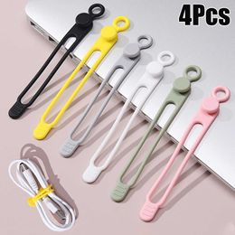 Nouveau 4 pièces Silicone câble enrouleur organisateur écouteurs Clips fil cordon gestion boucle pour Table stockage organisateur maison bureau fournitures