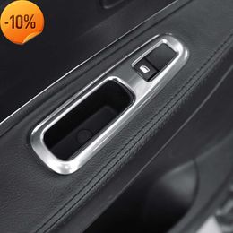 NIEUW 4PCS SILVERE AUTOUR Auto -deur Armwest Paneel Handschakelhouder Raam Lift Switch Knop Cover Trim voor Peugeot 3008 2009 - 2013 2014 2015