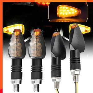 Universal Motorcycle LED Turn Signals 4PCS 12V Flashing Indicators, Motorbike Blinkers Red Tail Light, Compatible with Honda BMW Yamaha