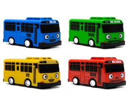 Nuevo 4pcsset Coche pequeño Dibujos animados coreanos TAYO El pequeño autobús Araba Oyuncak Modelo de coche Tire hacia atrás Coche de juguete Niños Regalo de cumpleaños LJ2009301821652
