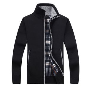 Nouveau 4xl 5xl Hommes Polaire Sweate Automne Hiver Chaud Robe En Cachemire Mince Graisse Laine Zipper Pull Occasionnel Hommes Manteau Tricoté Af1383 SH190817