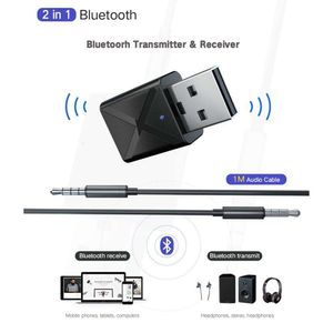 Nieuwe 5.0 Audio -ontvanger Mini 3,5 mm Aux Jack Stereo Bluetooth -zender voor tv -pc -auto USB draadloze adapter
