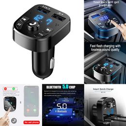 Nieuwe 5.0 Fm-zender Draadloze Handsfree Audio-ontvanger Auto Mp3-speler USB Fast Charger Bluetooth-Compatibel Auto Accessoires