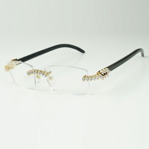 Nouveau 5.0mm diamant luxe mode buffs lunettes 3524012 naturel noir buffle clair lunettes lentilles livraison gratuite