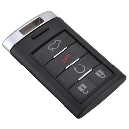 Nuevo 5 botones sin Chip funda de llave a distancia de coche entrada Flip Fob cubierta para Cadillac insertar hoja sin cortar nuevo reemplazo llave de coche Shell255r