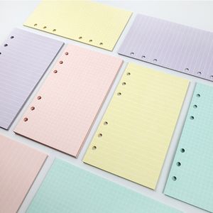 5 Couleurs A6 Feuille Loose Couleur Solide Produit Notebook Remplissage Spiral Binder Index Page Planificateur Agenda Agenda Inner Fillard Papers Accessoires Notepad