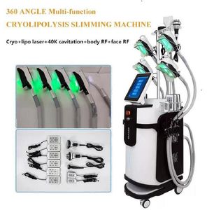 Nieuwe 5 handgrepen 360 Cryo Fat Freeze Slimming Machine RF Laser Cavitatie Gewichtsverlies Schoonheidsapparatuur Dubbele kin Handgreep Cryoskinys Cryotherapie Apparaat