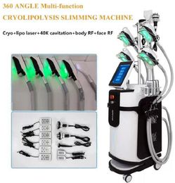 Nieuwe 5 koppen cryolipolyse afslankmachine met dubbele kinverwijdering vet bevriezen cryotherapie 40 kHz cavitatie RF 8 laser pads schoonheidsapparatuur