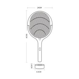 NIEUW 5 In 1 Elektrische muggen Swatter Mosquito Killer Lamp 3500V USB Oplaadbare hoek Instelbare elektrische bug Zapper Fly Bat