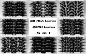 NOUVEAU 5 paires cils moelleux 25 mm 3D CHINK CHASHES Longs épais naturels faux cils cils Vendeurs Makeup Minkin Cils de vison entier7960131