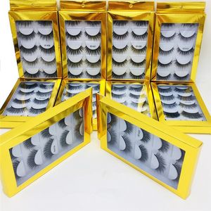 NOUVEAU 5 paires de faux cils de cheveux de vison 3D de style mixte faux cils faits à la main cils longs naturels cils moelleux réutilisables 6d cils de vison