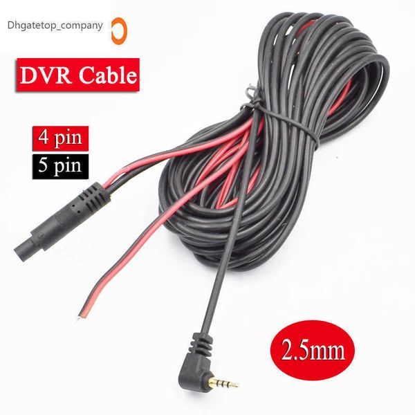 Nouveau câble de caméra DVR de voiture à 5 broches 2.5mm Port Jack 4pin ligne d'extension vidéo pour caméra de recul de véhicule