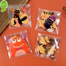 Nieuwe 50/100Pcs Halloween Plastic Snoep Koekjes Zak Zelfklevende Snack Gift Wrap Bag Halloween Party Decoraties kids Gift 10x10cm