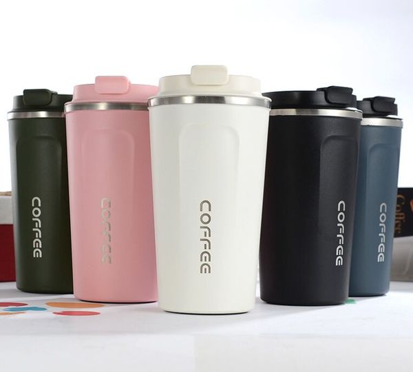 Nuevo termo de 500/380ML, taza de café, termo grande grueso para coche, taza termo de viaje con tapa, termos, regalos, frasco al vacío, venta al por mayor