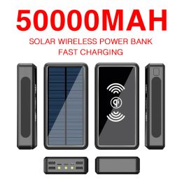 Nuevo Banco de energía solar inalámbrica de 50000 mAh Batería externa PowerBank 2USB Carga rápida para