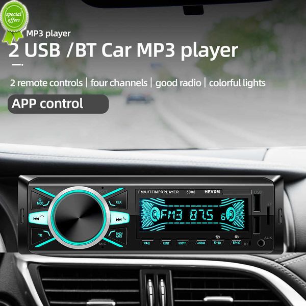 Nouveau 5003 voiture numérique Bluetooth 1 DIN FM Radio stéréo MP3 lecteur de musique appel mains libres avec télécommande au volant AUX 2 USB