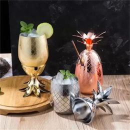 Nieuwe 500 ml ananas cocktailbeker Moskou Mule mokken roestvrijstalen wijnglasbekers originaliteit metaal koperen cup persoonlijkheid SS1104