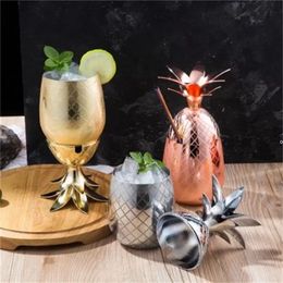Nieuwe 500 ml ananas cocktailbeker Moskou Mule mokken roestvrijstalen wijnglasbekers originaliteit metaal koperen cup persoonlijkheid T102