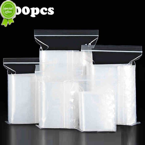 Nouveau 500pcs sacs de rangement refermables sacs en plastique auto-scellés transparents sac de stockage d'aliments frais sous vide organisateur de cuisine sacs à bijoux