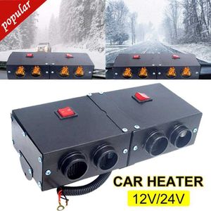 Nouveau 500W 12/24V voiture chauffage dégivreur Portable voiture pare-brise pare-brise désembuage avec 4 prises pour véhicule RV SUV camion