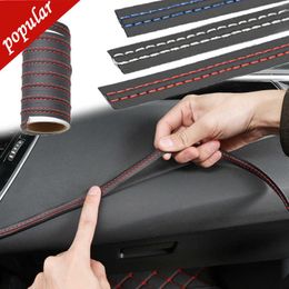 Nieuwe 50 cm auto interieur diy strips universele decoratieve pu lederen geweven trimstrip voor deur dashboard stickers autobescherming sticker