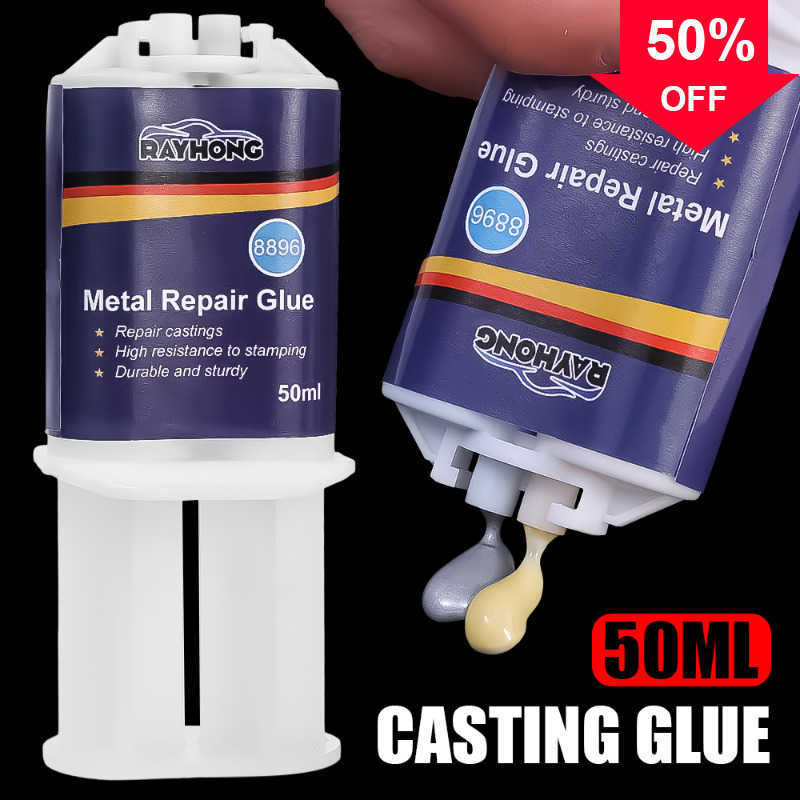 Novo conjunto de pasta de reparo de metal de 50 ml, cola de soldagem mágica durável, adesivo de fundição de ferro, agente de cola de reparo de metal de solda a frio