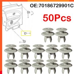 Nuevo 50 Uds Clips de revestimiento de Panel embellecedor de sujeción de coche Clip de soporte de plástico gris Interior de coche para VW Volkswagen T4 T5 Transporter Eurovan