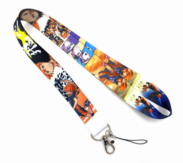Nouveau 50pcs porte-clés japon dessin animé Anime Haikyuu lanière porte-badge d'identification sangles pour téléphone portable porte-clés en gros keychainswift