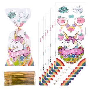 Sacs à bonbons de fête, 50 pièces, emballage de biscuits, sac cadeau licorne arc-en-ciel pour enfants, fournitures d'anniversaire pour filles, réception-cadeau pour bébé, nouvelle collection