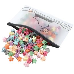 Nuevo set de 50 piezas set de niñas dibujos animados de flores coloridas mini cabello garras para niños dulces horquilla niños accesorios de cabello lindo cabello para niños