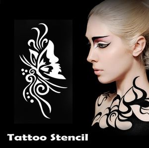 Nieuwe 50 stuksslot Tijdelijke Glitter Tattoo Stencils Airbursh Sjabloon Voor Flash Body Art Verf Met 1000 Gemengde Designs1968161