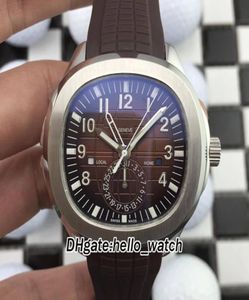 NOUVEAU 5164R001 Dual Time Extra Large Brown Dial Brown Automatic Mens Watch 316L ACIER STRAP STRAP GRENTES SPORTES PHW HELLOWA6202379