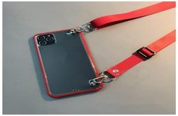 Nouveau 5181 coques de téléphone en silicone pour iphone12pro max avec sangle de protection arrière transparent case3846387