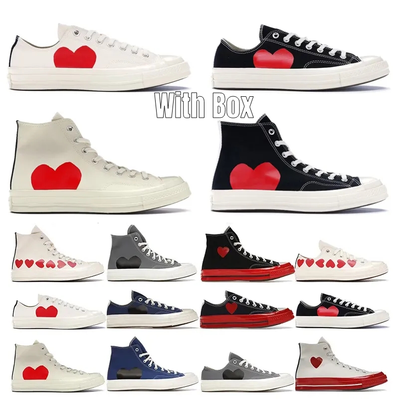 Designer All Stars Scarpe casual CDG Canvas Play Love With Eyes Hearts Anni '70 Big Eyes Beige Nero Classic Casual Skateboard Sneakers 36-44