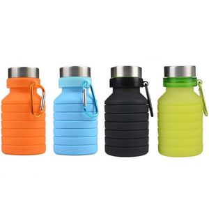 Bouteille d'eau Portable en Silicone de 550ML, bouteille de café pliable et rétractable, pour voyage en plein air, bouilloire pliable pour boissons de Sport