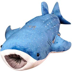 NOUVEAU 55125CM NOUVEAU GIANT PLUSH TOYS Marine Blue Animal Whale Cushion Farged Dold Cartoon Animal Cushion Kids Birthday Gift J220729