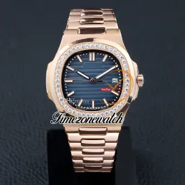 NIEUW 5711 5713 5713/1 D-BLUE TEXTUUR DIAL ASIAN 2813 Automatische Mens Watch Rose Gold Case Bracelet Sport Gents Horloges 40mm TimeZoneWatch Z09