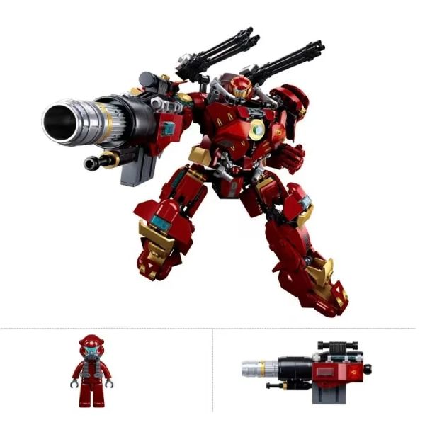 Nouveau 588pcs Red Superhero Soldier Mecha Building Blocs Model Series Robot City Mech Warrior Movie Bricks Toy pour garçons Cadeaux