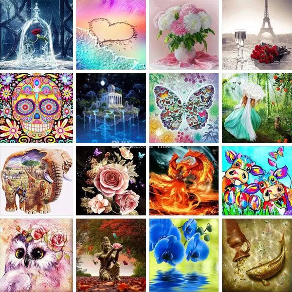 Nouveau 5D bricolage diamant Art Kit peinture point de croix Kit 300 + motif autocollant mural mosaïque diamant broderie peinture décor à la maison cadeau